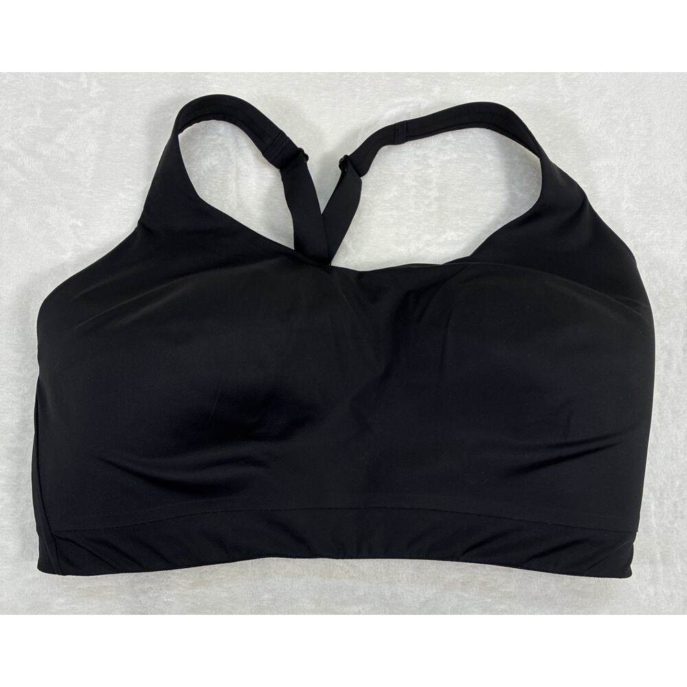 Athleta Black High Impact Molded Cup Sports Bra 40F Adjustable Racerback Charity